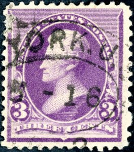 #221 – 1890 3c Jackson, purple. Used. VF