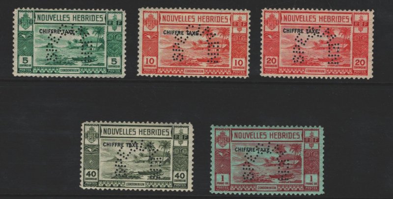 French New Hebrides  Sc#J6-J10 MNH SPECIMEN