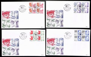 Denmark Danmark Scott 1393-1396 FDC block of 4,  Famous men Lars Sjooblom