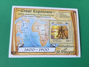 Grenadines of St Vincent Great Explorers mint never hinged stamps sheet  55396