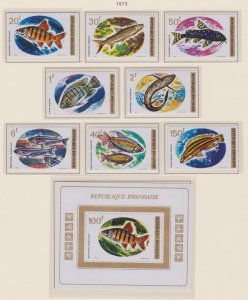 Rwanda # 541-548 & 549, African Fish, Mint, NH, 1/2 Cat.