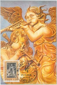 72664 - ITALY  -   MAXIMUM CARD 1973 -  MUSIC Art RELIGION - ANGELS