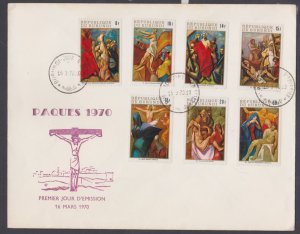 BURUNDI - 1970 EASTER - THE STATIONS OF THE CROSS - 7V FDC