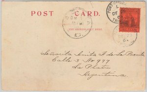 52023 - TRINIDAD & TOBAGO - POSTAL HISTORY - POSTCARD to ARGENTINA 1903