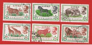 Ethiopia #369-374  VF used  Animals   Free S/H 