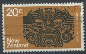 New Zealand Sc#546 Used, 20c yel brn & blk, Definitives (1970-76) (1974)