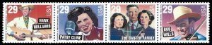 SCOTT  2771-74  COUNTRY SINGERS  29¢  STRIP OF 4  MINT NEVER HINGED