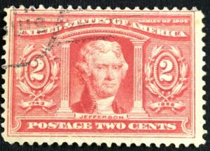 US #324 Used Single Thomas Jefferson Louisiana Purchase Expo SCV $2.00 L3