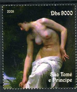 Sao Tome & Principe 2005 NUDE PAINTING BOUGUEREAU 1v Perforated Mint (NH)