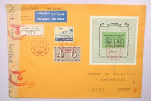 Switzerland 1942 Better Flgiht Cover to Gent Belgium - L39230