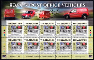 Isle of Man 2013 Times Newspaper - EUROPA 73p Complete Mint MNH Sheet SC 1591a