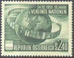 AUSTRIA  608 MINT OG 1955 UN ANNIVERSARY CV $16.00