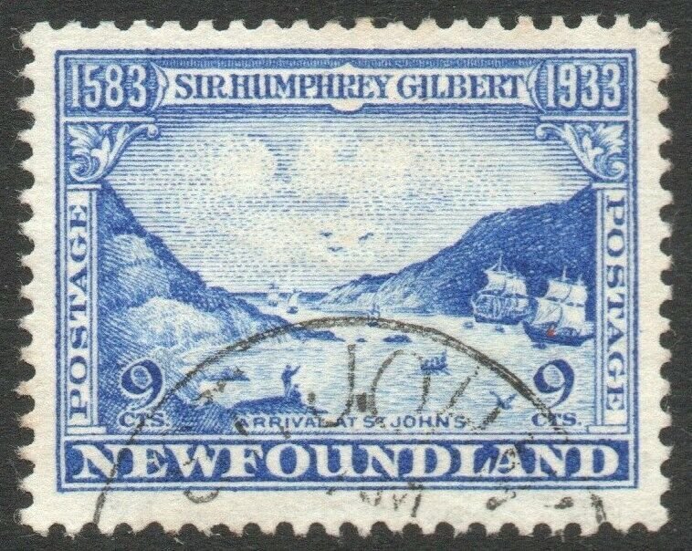 NEWFOUNDLAND-1933 Sir Humphrey Gilbert 9c Ultramarine Sg 243 FINE USED V46305