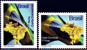 3080M-N BRAZIL 2009 IPE WOOD VE AND HO, MAPS, FLAGS, COAT OF ARMS, SET MNH