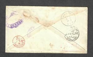 US 19th Century Sarasota FL Banknote Cover M/S Cancel-London To Egypt 1882