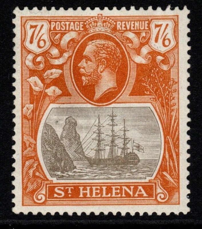 ST.HELENA SG111 1922 7/6 GREY-BROWN & YELLOW-ORANGE MTD MINT 