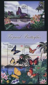 Maldives 2749-50 MNH Butterflies, Flowers