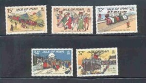 Isle of Man Sc 413-17 1990 funny postcards stamp set mint NH