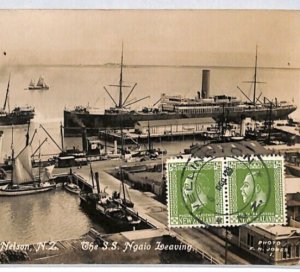 NEW ZEALAND Postcard *Nelson/SS Ngaio* Real Photo View Side 1928 Rotterdam PJ70