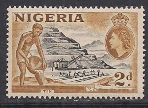 Nigeria 1953 - 58 QE2 2d Pictorial Mining Tin MM SG 72 ( E838 )