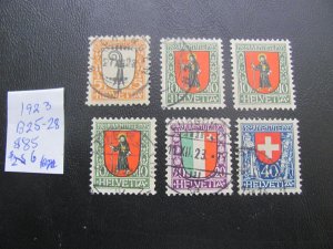 SWITZERLAND 1923 USED SC B25-28+ SET VF/XF $85 (185)