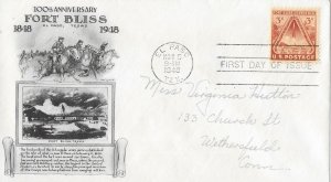 1948 FDC, #976, 3c Fort Bliss, Aristocrats-Lowry