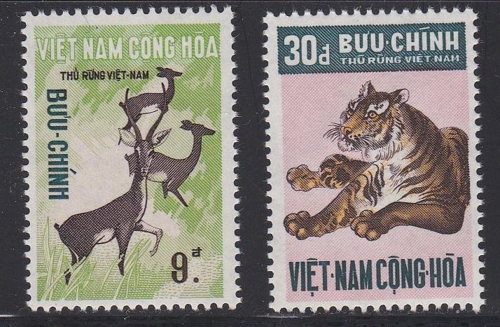 Viet Nam (South) # 396-397, Deer & Tiger, NH, 1/2 Cat.