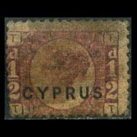 CYPRUS 1880 - Scott# 1 Queen P15.Opt. 1/2p Used