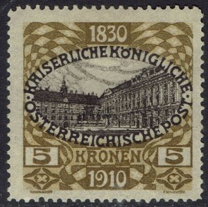 AUSTRIA 1910 80TH BIRTHDAY 5KR PALACE