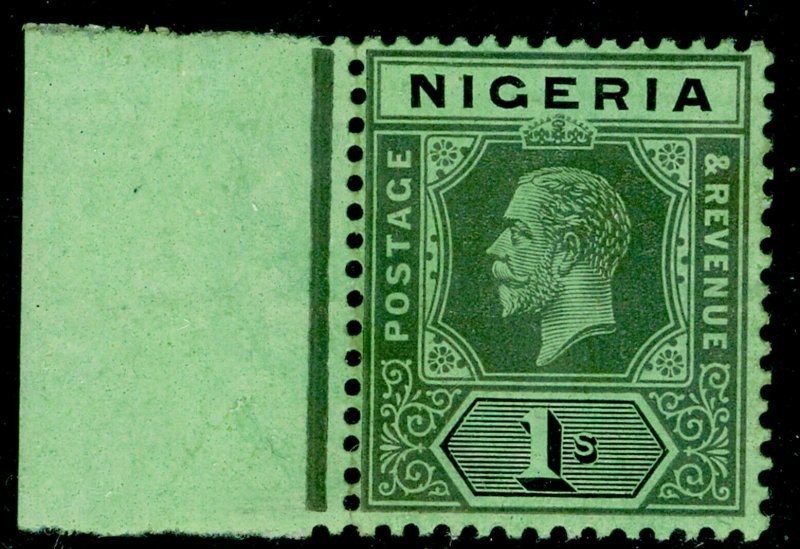 NIGERIA SG8f, 1s black/blue-green, NH MINT. WMK MULT CA