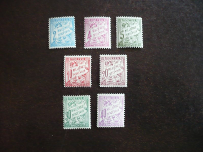Stamps-French Offices Alexandria-Scott#J7-J13-Mint Hinged Part Set of 7 Stamps