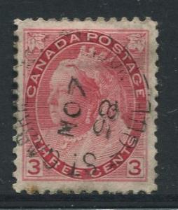 Canada - Scott 78 - Queen Victoria - 1898 - Used - Single 3c Stamp