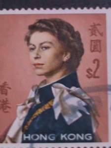 ​HONG KONG-CHINA 1962 SC# 214 MILITALY QUEEN ELIZABETH II STAMP- USED VF