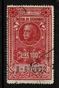 Italy 100 Lire Tassa Di Scambio Revenue Stamp Used - S15104 