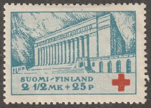 Finland, stamp,  Scott#B1,  mint, hinged,  semi postal, red cross