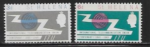 St. Helena 180-1 1965 100th ITU set Unused LH