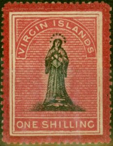 Virgin Islands 1867 1s Black & Rose-Carmine SG19Var 'Single Frame Line' Fine MM