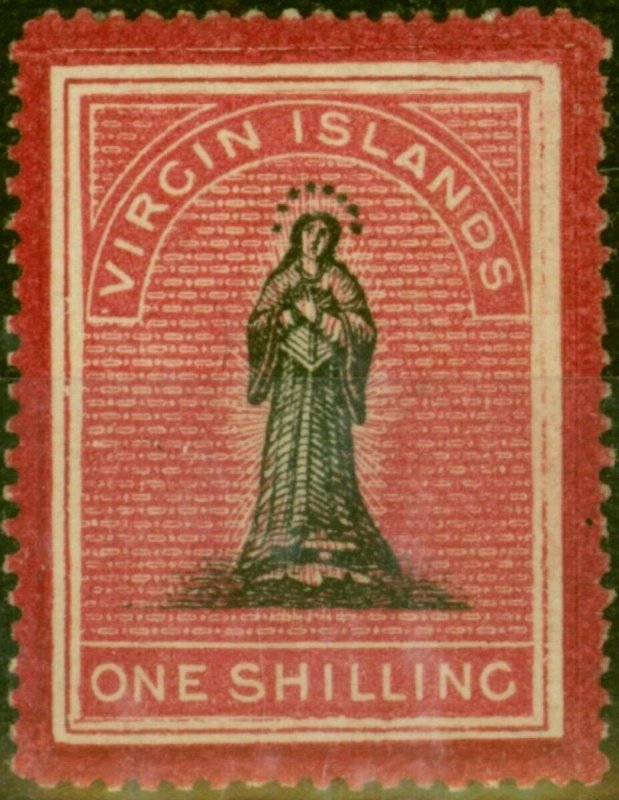 Virgin Islands 1867 1s Black & Rose-Carmine SG19Var 'Single Frame Line' Fine MM