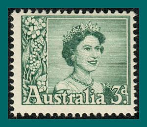 Australia 1959 Queen Elizabeth II, 3d MNH #316,SG311