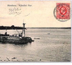 KENYA KUT Card *Kilindini Pier* PPC View-Side Use 1910 Mombasa {samwells}YO312