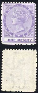 Dominica SG1 One Penny FRESH Mint (some blind perfs) Cat 160 pounds