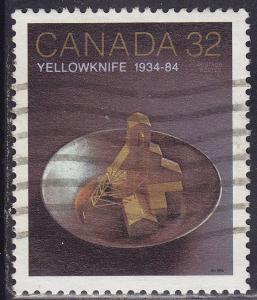 Canada 1009 USED 1984 Gold Mine Head Frame in Pan 32¢