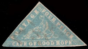 MOMEN: CAPE OF GOOD HOPE SG #14 WOOD-BLOCK 1861 USED £2,000 LOT #65658