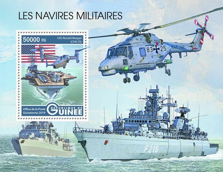 Z08 IMPERF GU190310b GUINEA (Guinee) 2019 Military ships MNH ** Postfrisch