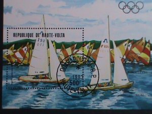 ​UPPER VOLTA-1983 OLYMPIC GAMES-YATCHES SAILING CTO S/S-WITH FIRST DAY CANCEL