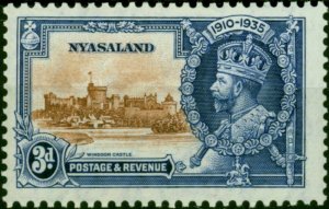 Nyasaland 1935 3d Brown & Deep Blue SG125 Fine MM