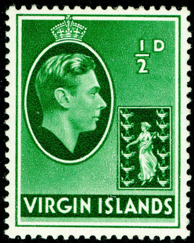 BRITISH VIRGIN ISLANDS SG110, ½d green, LH MINT. CHALKY 