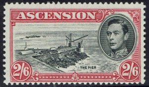 ASCENSION 1938 KGVI THE PIER 2/6 PERF 13 MNH **