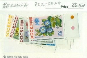 BERMUDA #322-28, Mint Never Hinged, Scott $33.50