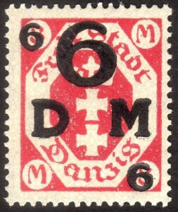 1923, Danzig, 6Mk, MNH, Mi D25a